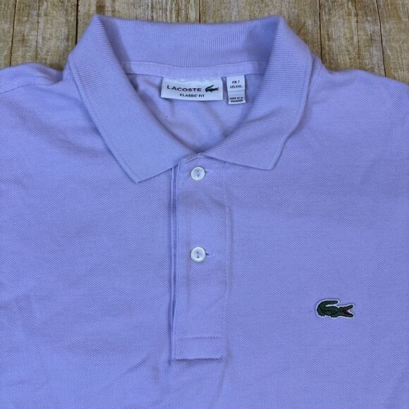 Lacoste Polo Shirt Men ClassicFit Size 72XLPurple
